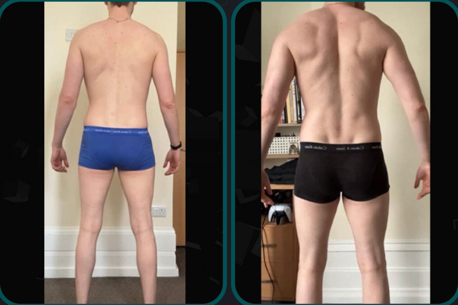 Before and after comparison for a private client, reference 012
