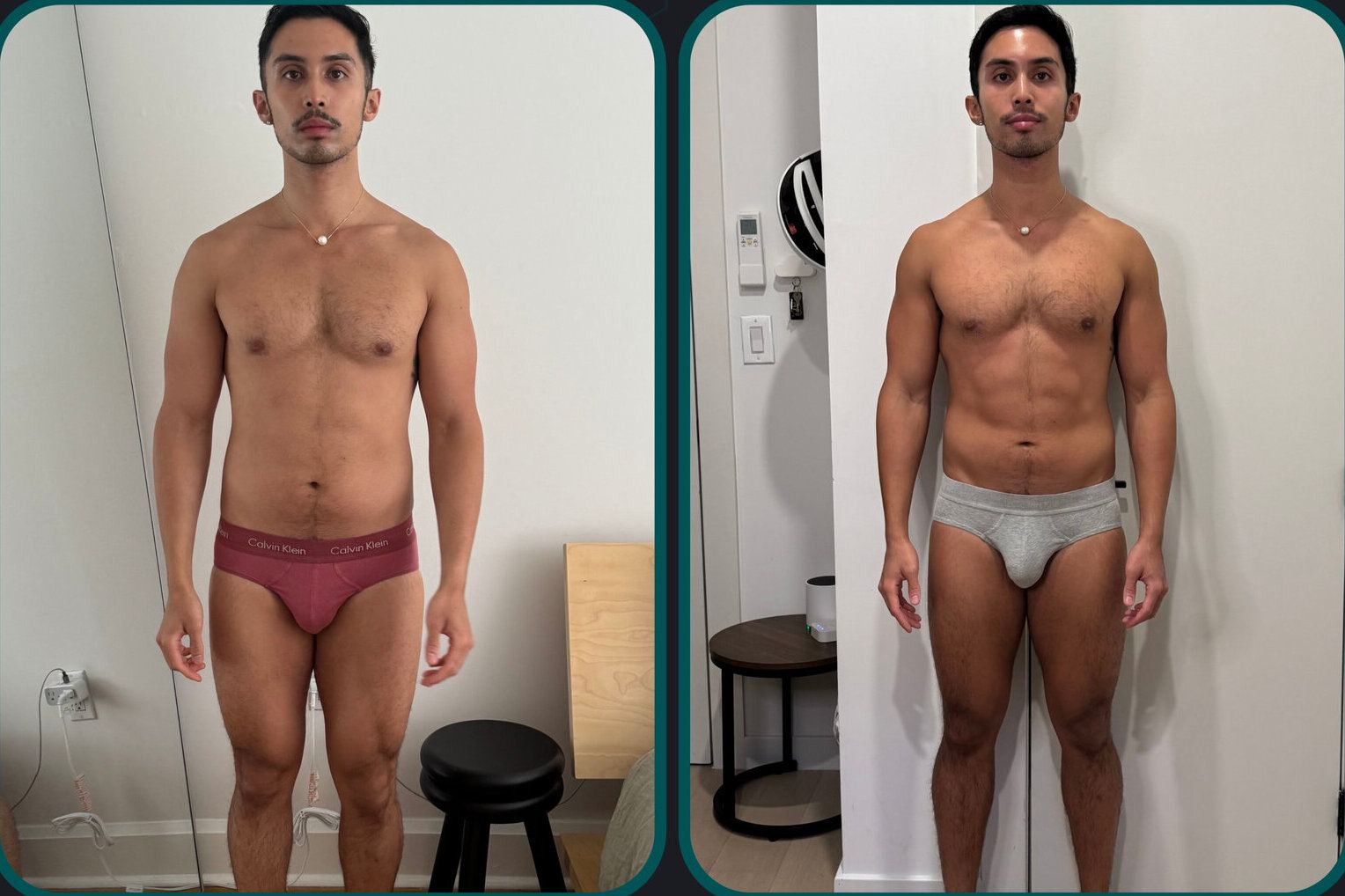 Before and after comparison for a private client, reference 013