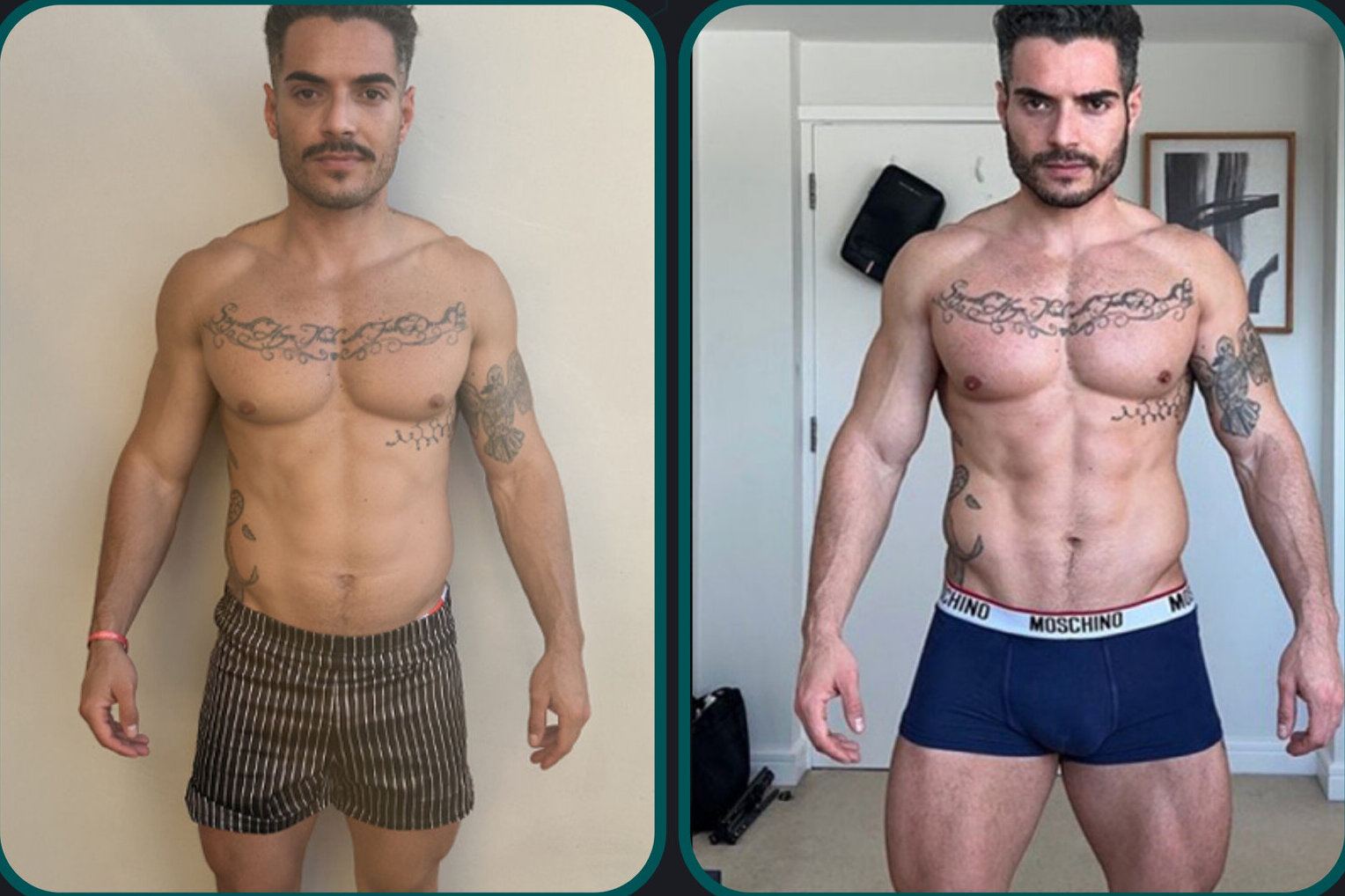 Before and after comparison for a private client, reference 014