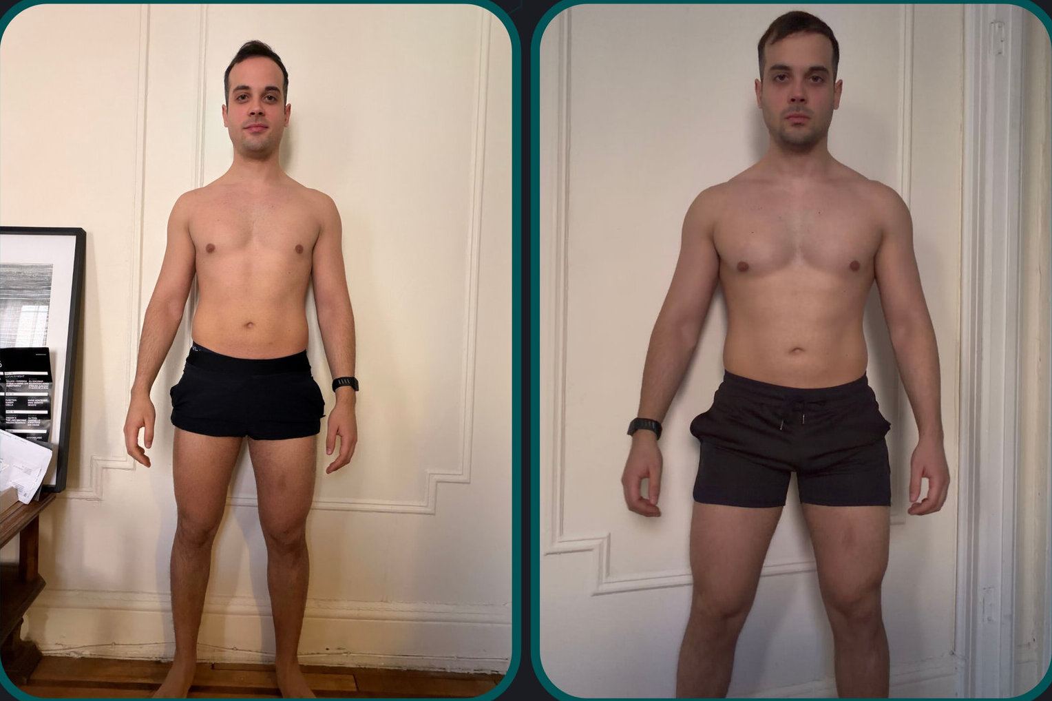 Before and after comparison for a private client, reference 017