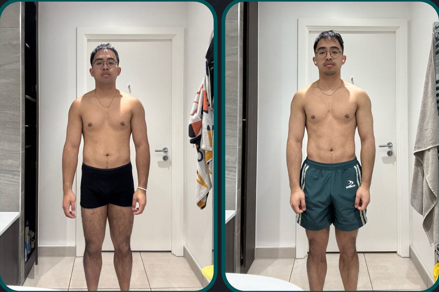 Before and after comparison for a private client, reference 018