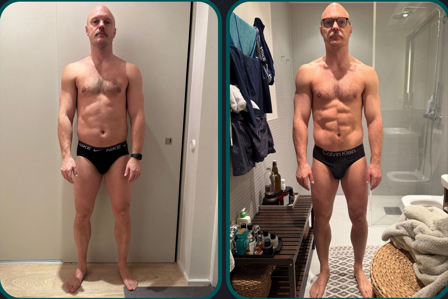 Before and after comparison for a private client, reference 020