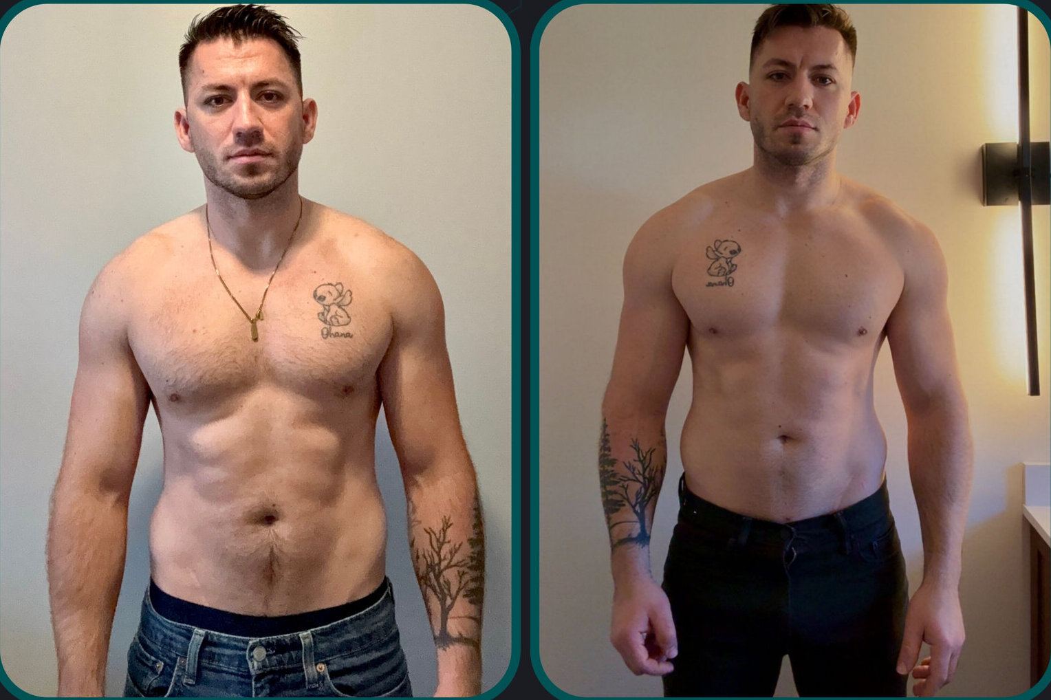 Before and after comparison for a private client, reference 024