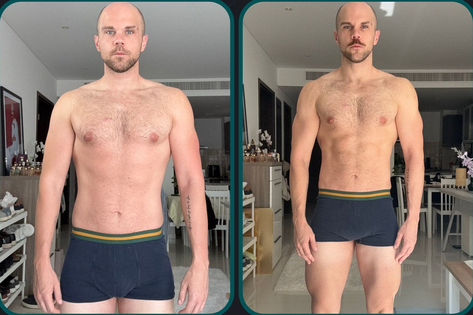 Before and after comparison for a private client, reference 026