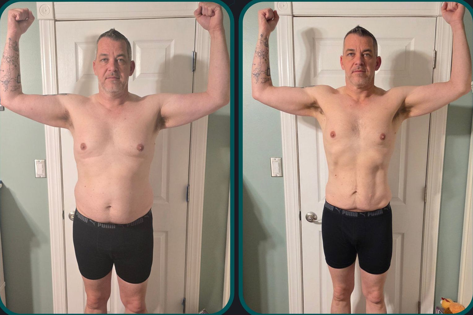 Before and after comparison for a private client, reference 030