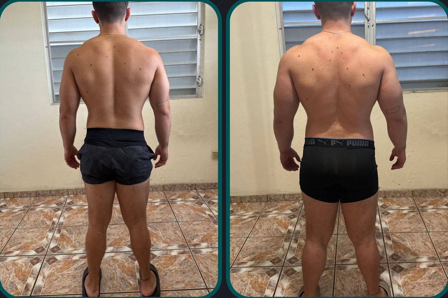 Before and after comparison for a private client, reference 032