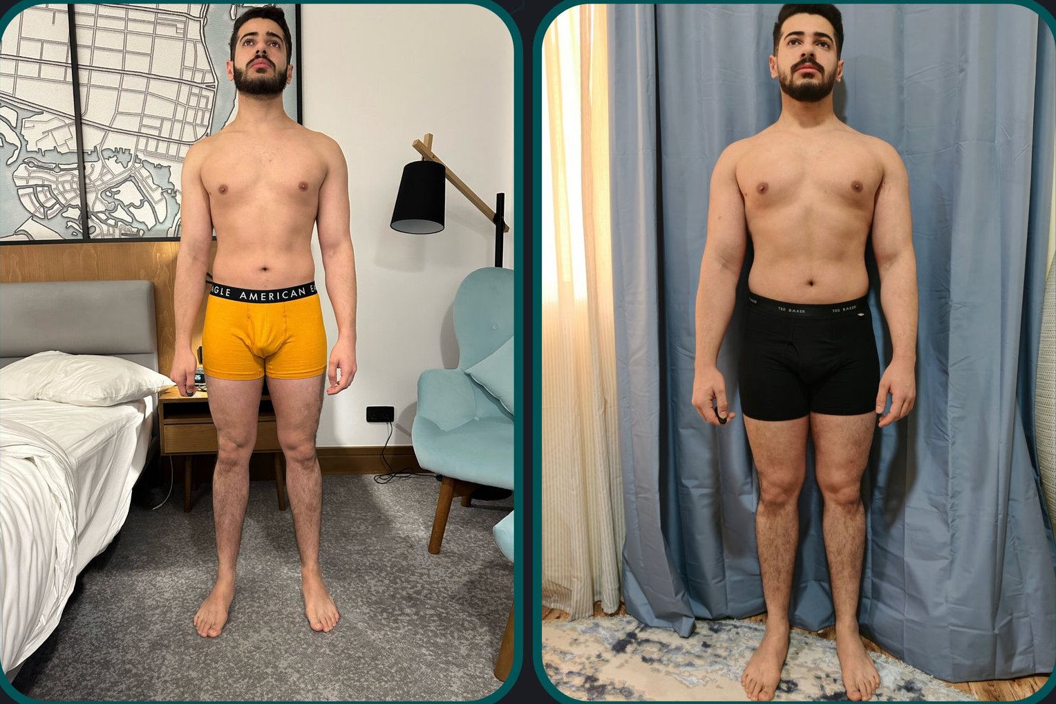 Before and after comparison for a private client, reference 036