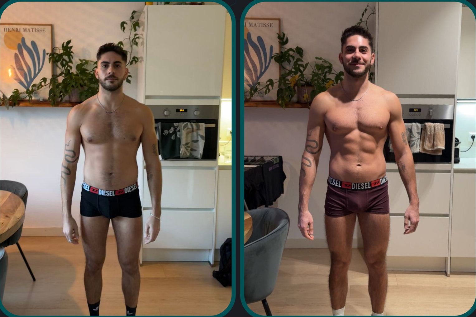 Before and after comparison for a private client, reference 040