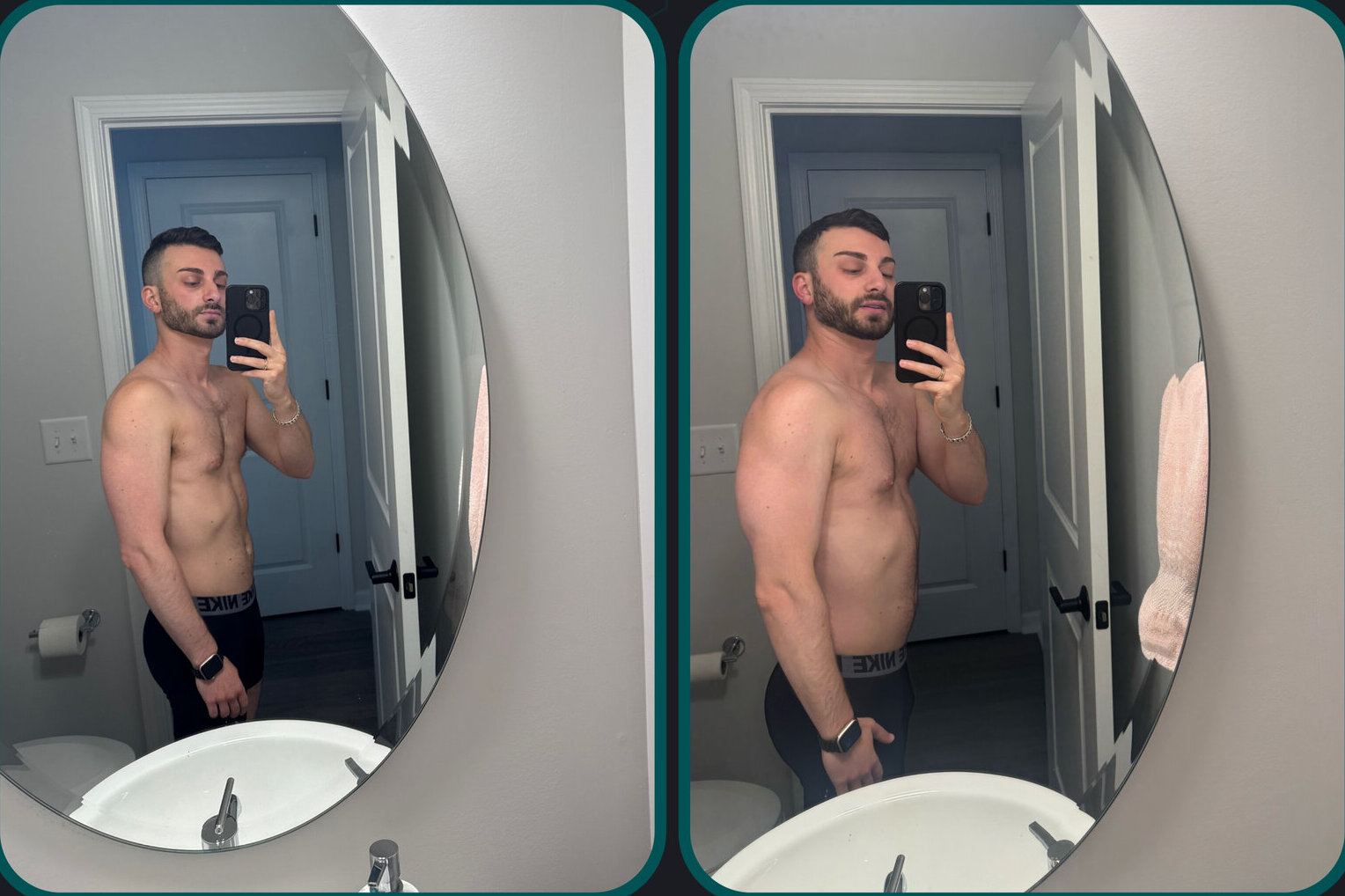 Before and after comparison for a private client, reference 042